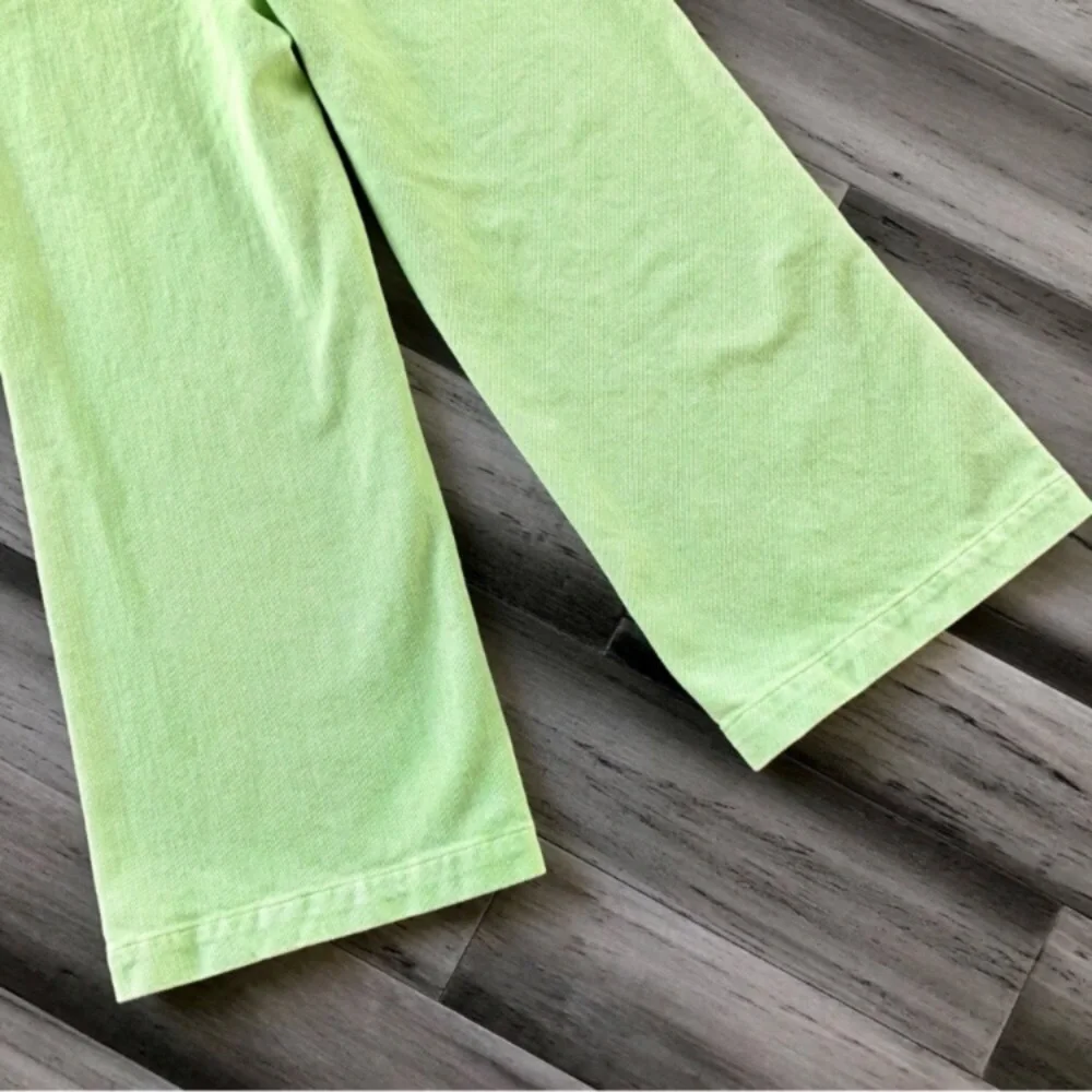 Urban Outfitters ‘Lena’ High Rise Wide Leg Pants in Lime - Picture 8 of 10